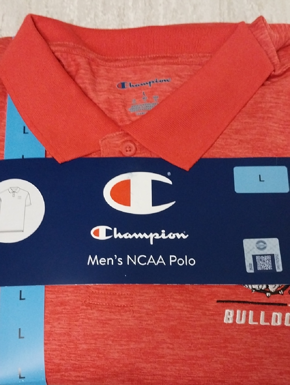 Champion Men's Red Polo Shirt - NCAA Logo Ga Bulldogs Mebs L